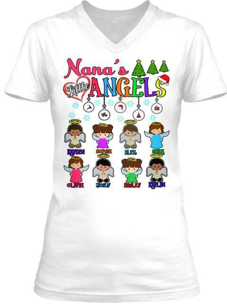 Grandma - Nana's Angels Christmas Special(Flat 70% Off) Get Your Little Angles V-neck And Long Sleeve Most NANA Buy 2-3