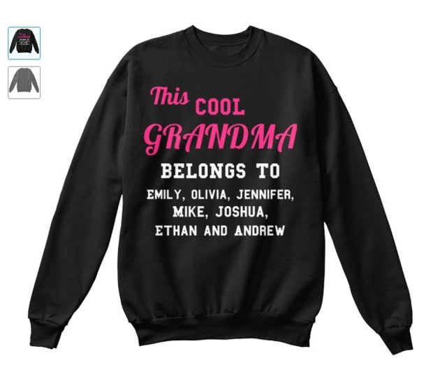Grandma - Proud Grandma Custom Long Sleeve With Grand Kids Names ( 50% Off For Today)