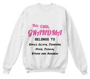 Grandma - Proud Grandma Custom Long Sleeve With Grand Kids Names ( 50% Off For Today)