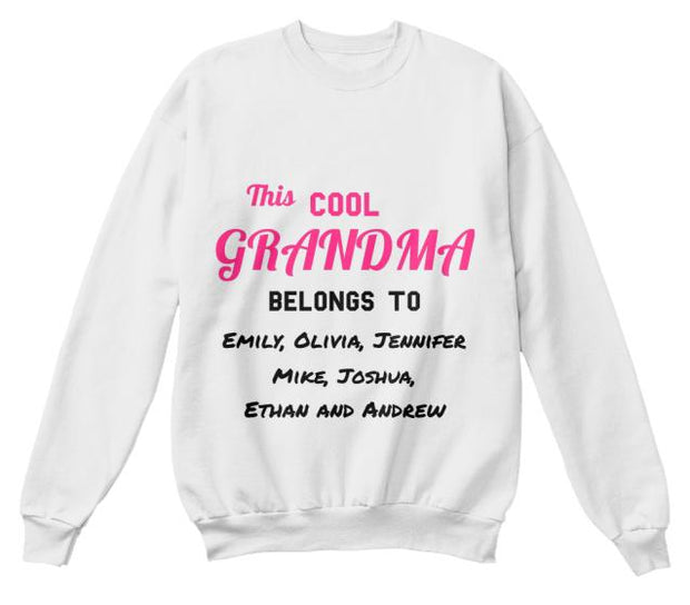 Grandma - Proud Grandma Custom Long Sleeve With Grand Kids Names ( 50% Off For Today)