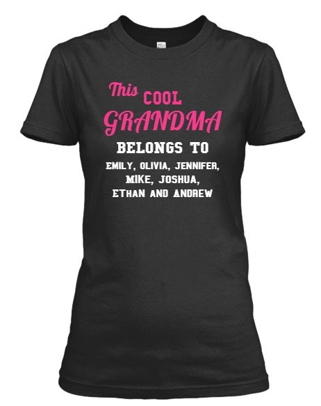 Grandma - Proud Grandma Custom Long Sleeve With Grand Kids Names ( 50% Off For Today)