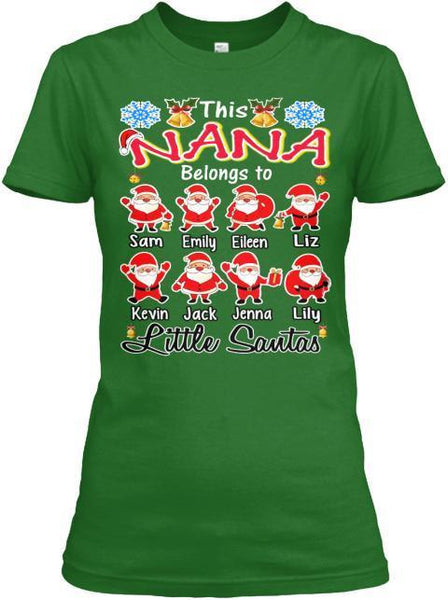 Grandma - This Nana's Very Own Santa Kids (Flat 70% Off) Get Your Little Santa Kids T-shirt And More Christmas Colors
