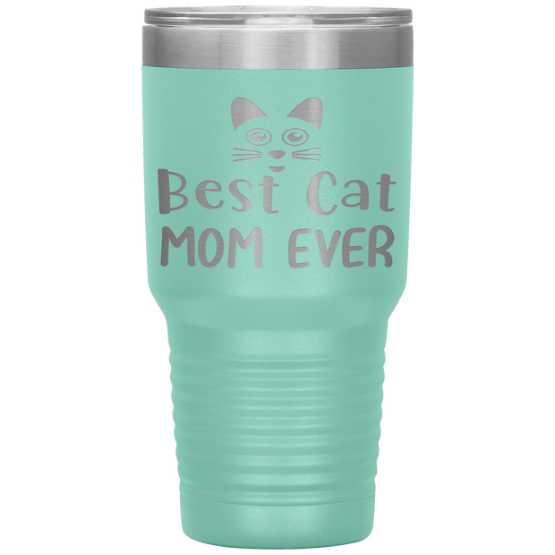 "Best Cat Mom Ever" Tumbler. Personalize Your Nickname Mimi, Gigi, Grandma or Write Your Nick Name Below.