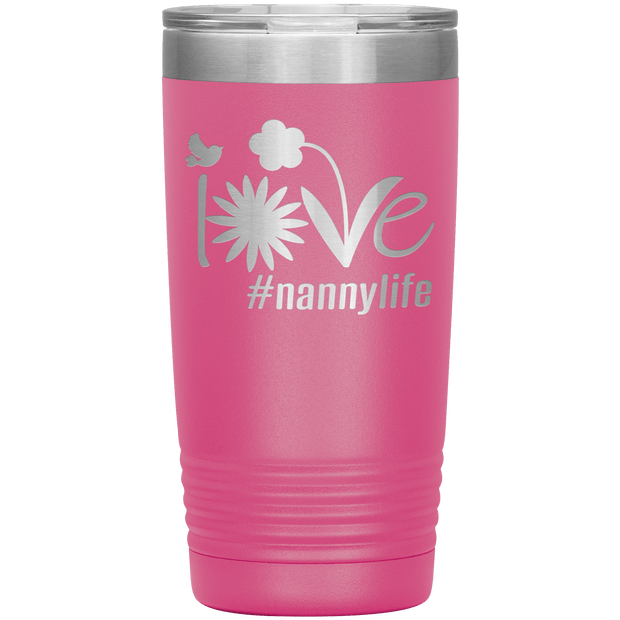 "Love Nana Life" Tumbler. Personalize Your Nickname Mimi, Gigi, Grandma or Write Your Nick Name Below.