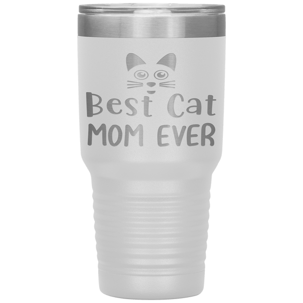 "Best Cat Mom Ever" Tumbler. Personalize Your Nickname Mimi, Gigi, Grandma or Write Your Nick Name Below.