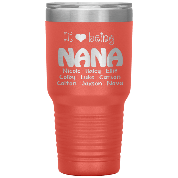 "I 💓 being NANA" Tumbler. Buy For Family & Friends. Save Shipping.