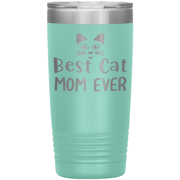 "Best Cat Mom Ever" Tumbler. Personalize Your Nickname Mimi, Gigi, Grandma or Write Your Nick Name Below.