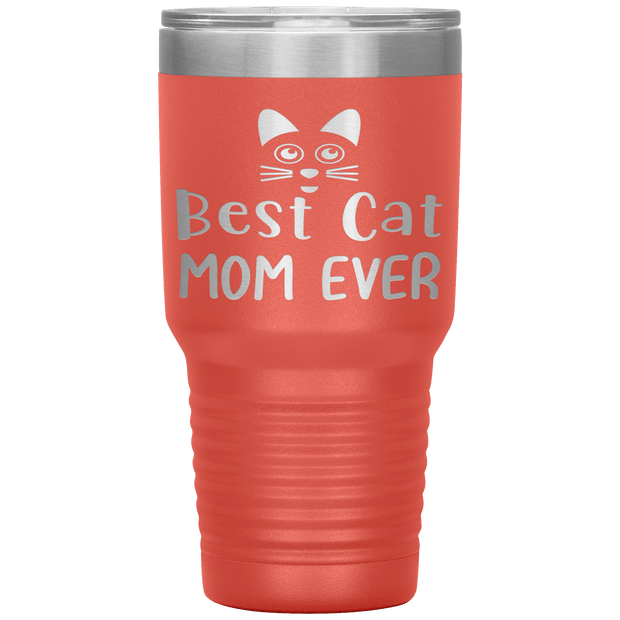 "Best Cat Mom Ever" Tumbler. Personalize Your Nickname Mimi, Gigi, Grandma or Write Your Nick Name Below.