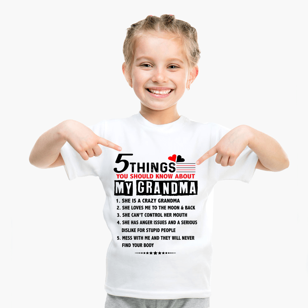 "5 Things You Should Know About My Grandma" KIDS T-SHIRT