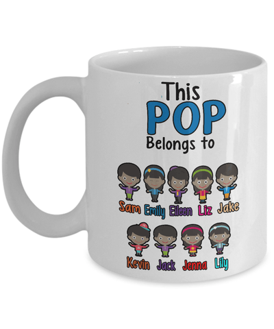 Mug - "Coffee With Kids" Custom "POP Belongs To" Mug For Afro-American Kids