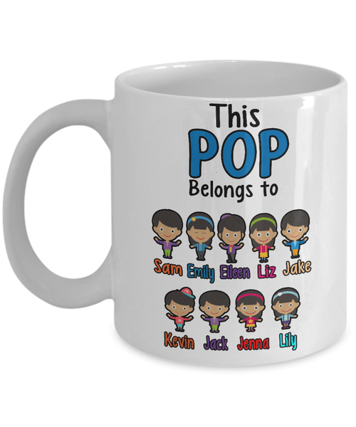 Mug - "Coffee With Kids" Custom "POP Belongs To" Mug For Hispanic Kids