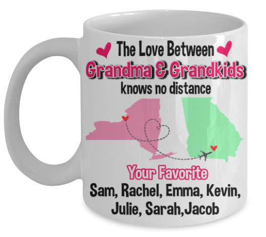 Mug - Love Knows No Distance." Mug For Grandparents