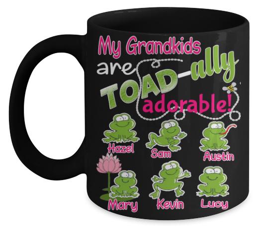 Mug - Toadally Adorable Custom Mugs For Parents/Grandparents"New In Store" 50% Off