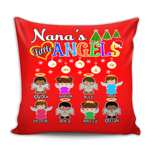Pillow - Nana's Little Angels Pillow Cover, Custom Pillow Cover With Grandkids Names.