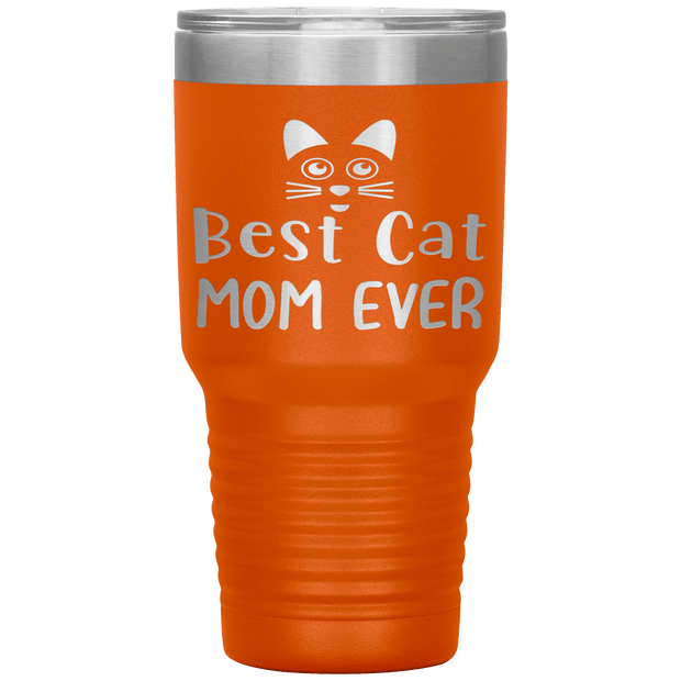 "Best Cat Mom Ever" Tumbler. Personalize Your Nickname Mimi, Gigi, Grandma or Write Your Nick Name Below.