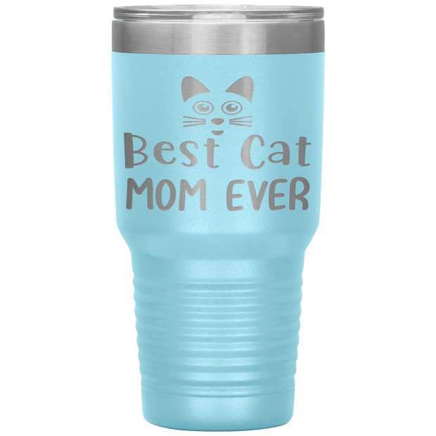 "Best Cat Mom Ever" Tumbler. Personalize Your Nickname Mimi, Gigi, Grandma or Write Your Nick Name Below.