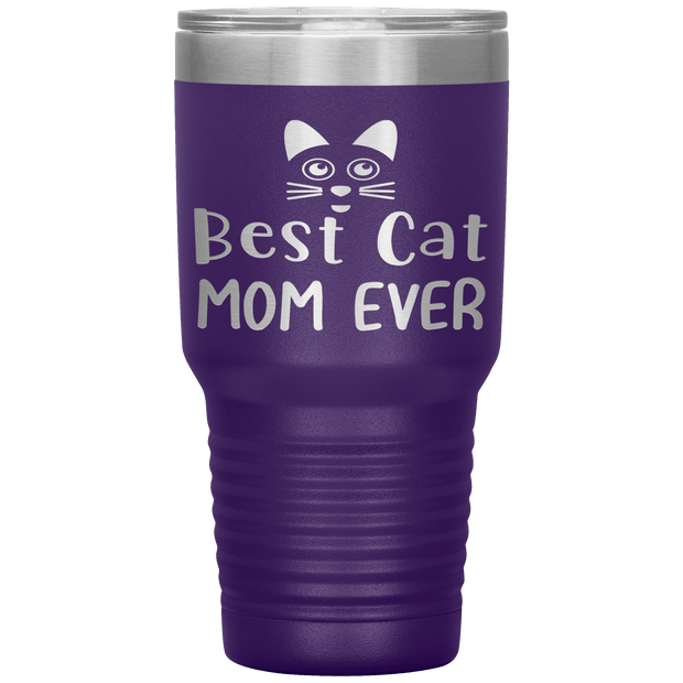 "Best Cat Mom Ever" Tumbler. Personalize Your Nickname Mimi, Gigi, Grandma or Write Your Nick Name Below.