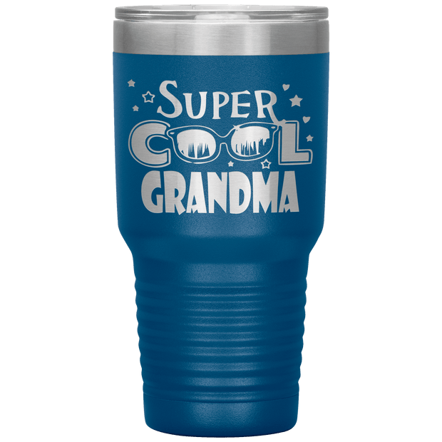 "Super  Cool  Grandma" Tumbler.  Personalize Your Nickname Mimi, Gigi, Grandma or Write Your Nick Name Below.