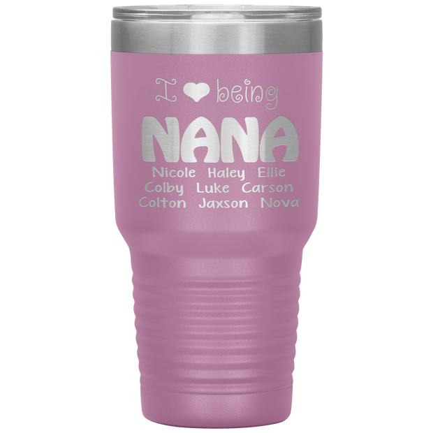 "I 💓 being NANA" Tumbler. Buy For Family & Friends. Save Shipping.